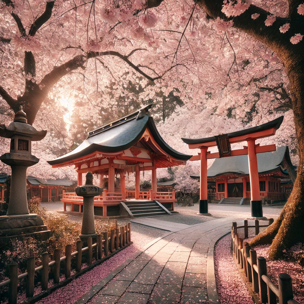 春の神社-清蓮珀-